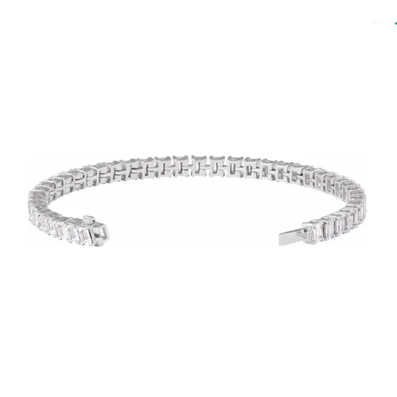 🩶 ❤️ Gorgeous 14K White 10 1/2 CTW Lab-Grown Diamond Line 7" Bracelet 💎 - Picture 2 of 4